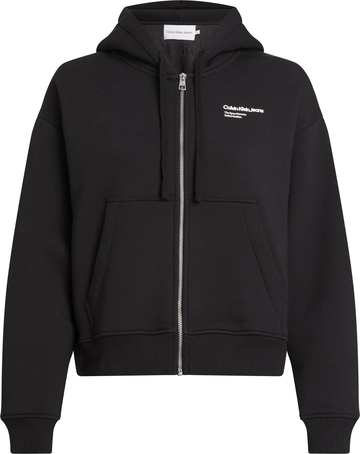 Calvin Klein BACK GALAXY AW ZIP T Kadın Siyah Fermuarlı Ceket