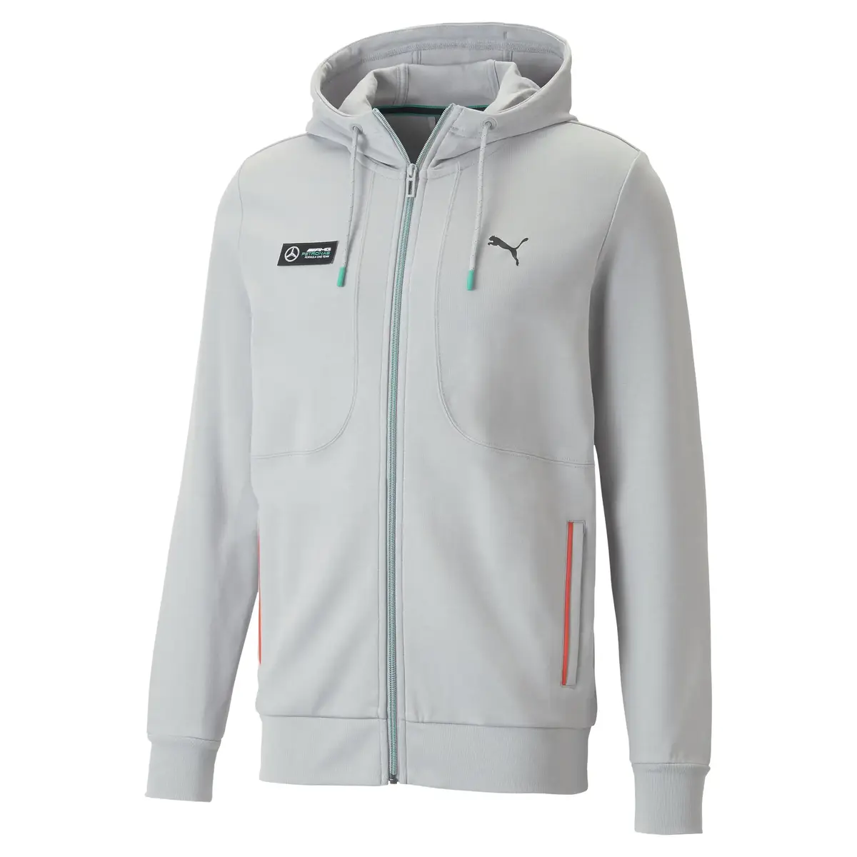 Puma MAPF1 Hooded Sweat Jacket Mercedes Mercedes Gri Erkek/Unisex Fermuarlı Hoodie