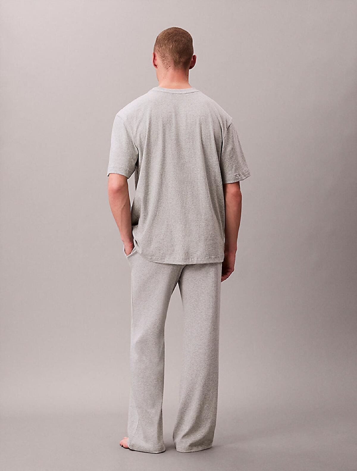 Calvin Klein S/S CREW NECK Gri Erkek Pijama Üstü