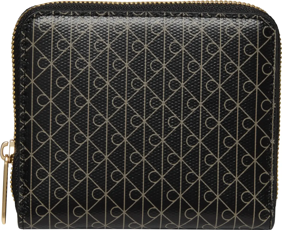 Calvin Klein EMBLEM AOP SQUARE ZIP AROUND Kadın Siyah Cüzdan