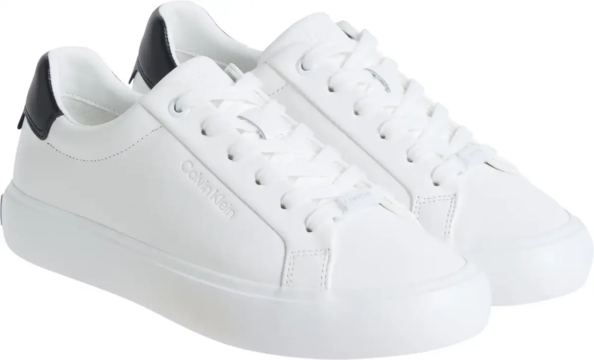 Calvin Klein VULC LACE UP, 0K4 Beyaz Kadın Spor Ayakkabı & Sneaker