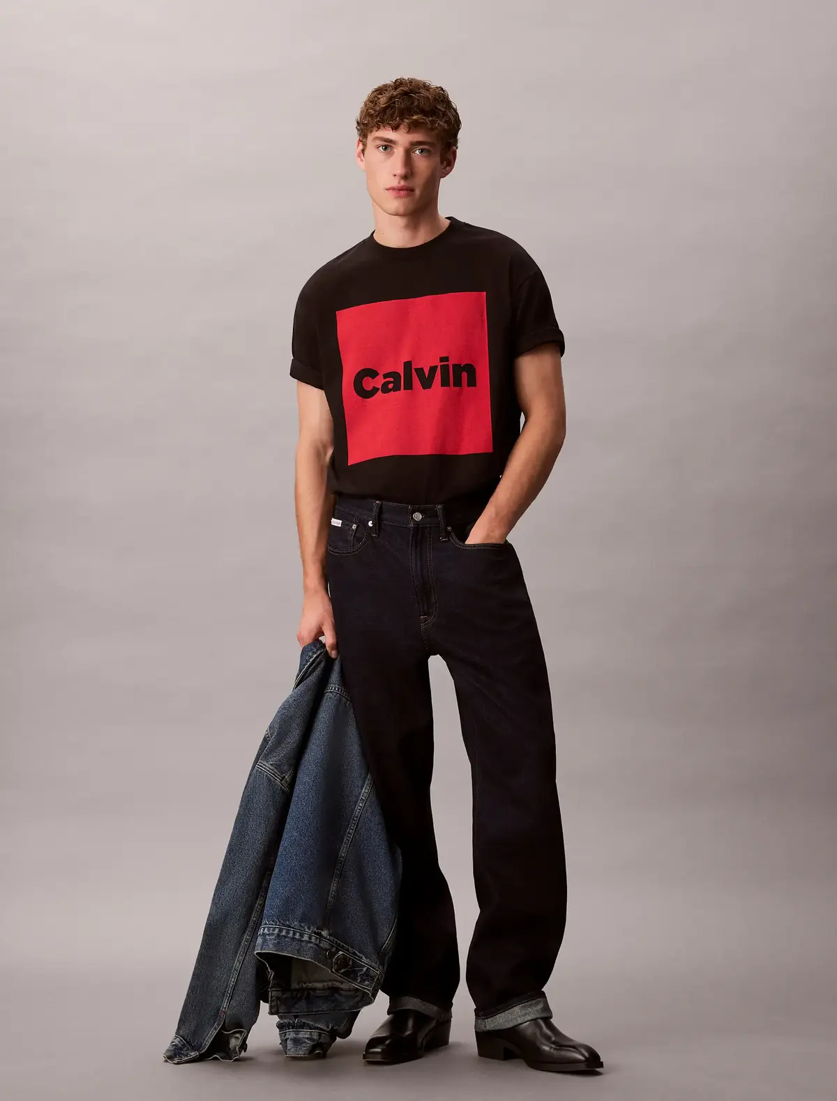Calvin Klein SS 16S IO CALVIN BOX Siyah Erkek Tişört