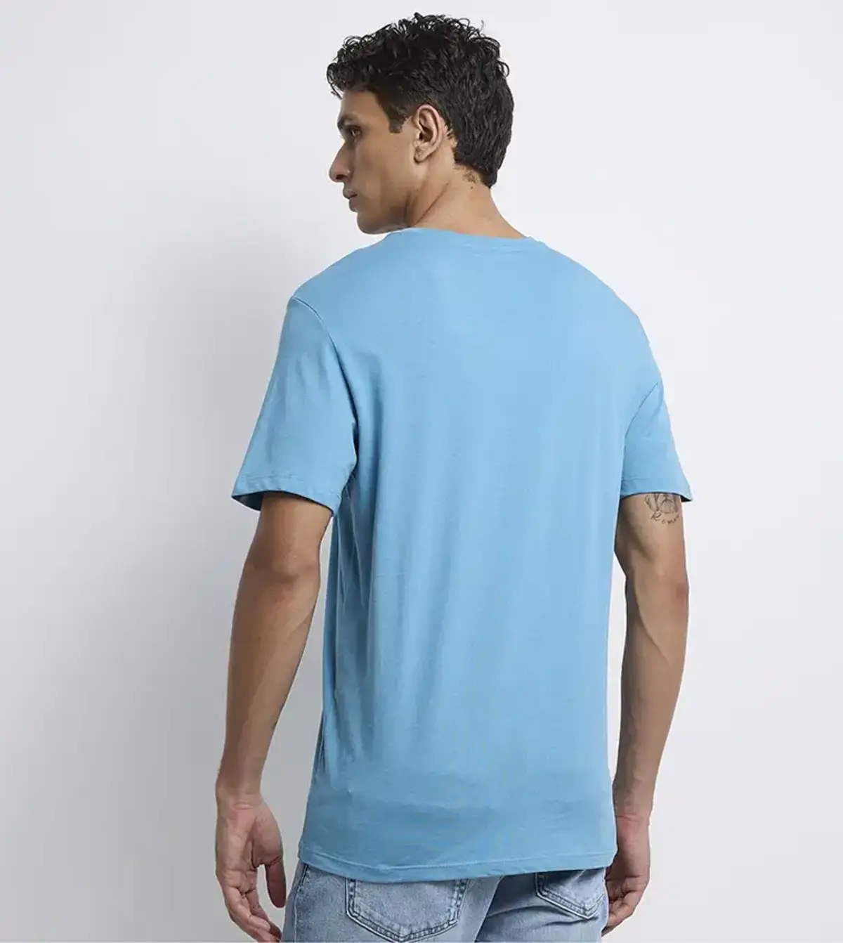 Calvin Klein SS SMOOTH CTTN SOLID CREWNK TEE Mavi Erkek Tişört