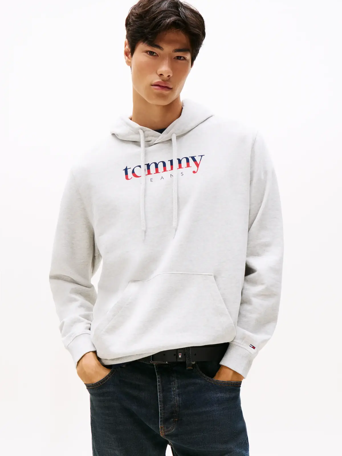 Tommy Hilfiger TJM REG DNA HOODIE Gri Erkek Kapüşonlu Regular Fit Sweatshirt