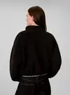 Calvin Klein SHERPA 1/4 ZIP CONTR, UB1 Siyah Kadın Sweatshirt