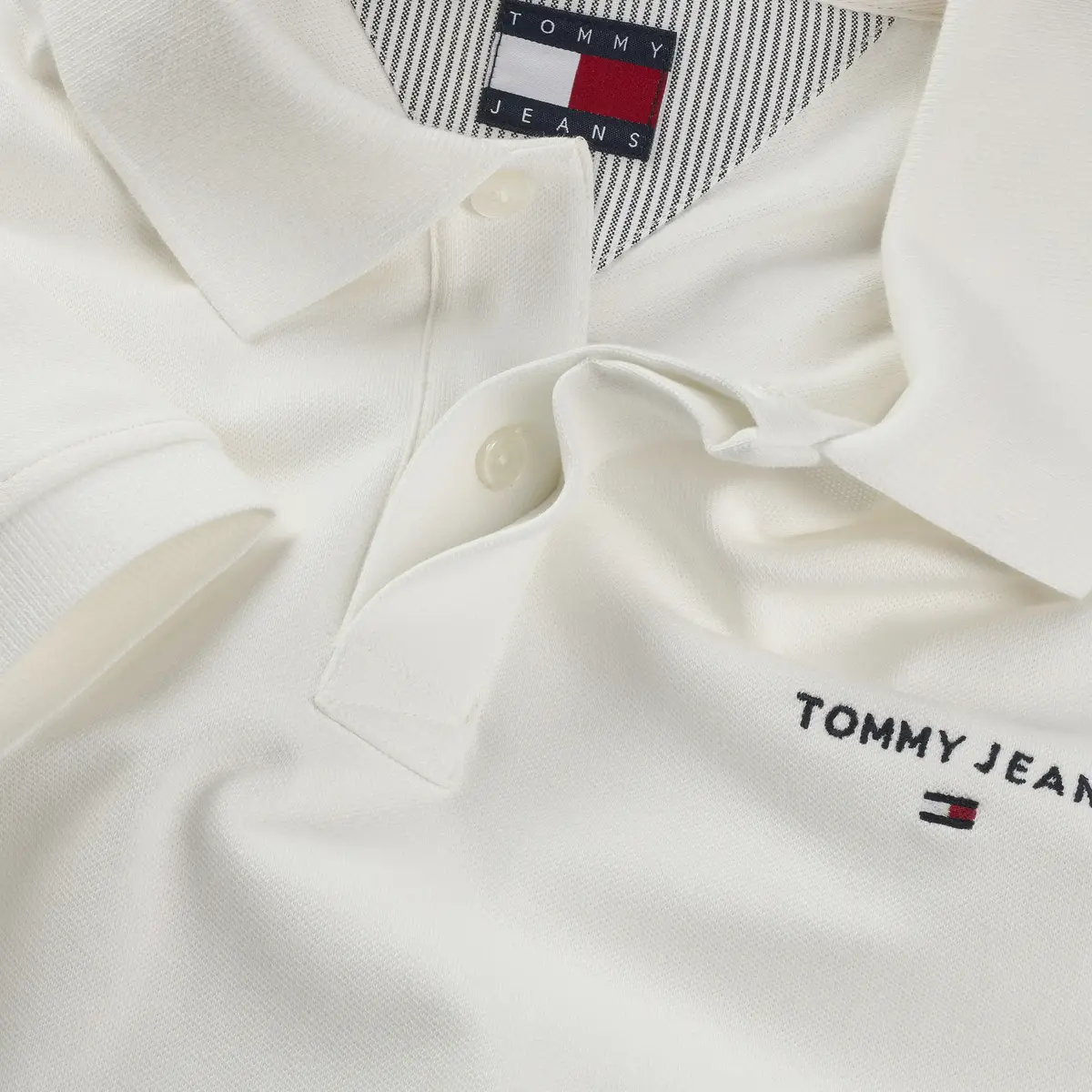 Tommy Hilfiger TJM REG LINEAR POLO, YBL Beyaz Erkek T-Shirt & Polo