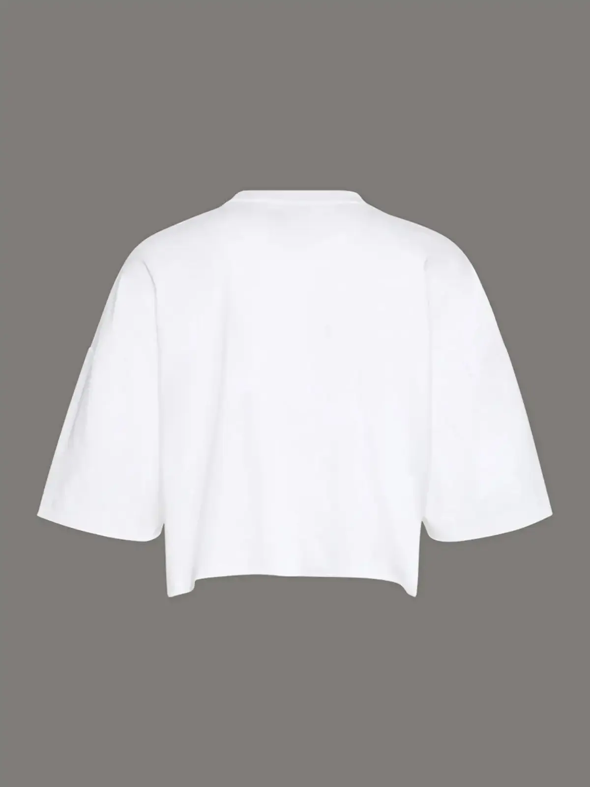 Calvin Klein CROPPED BOXY CHAIN STITCH LOGO T Beyaz Kadın Tişört