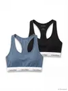 Calvin Klein BRALETTE 2PK Mavi-Siyah 2li Paket Sporcu Sütyeni