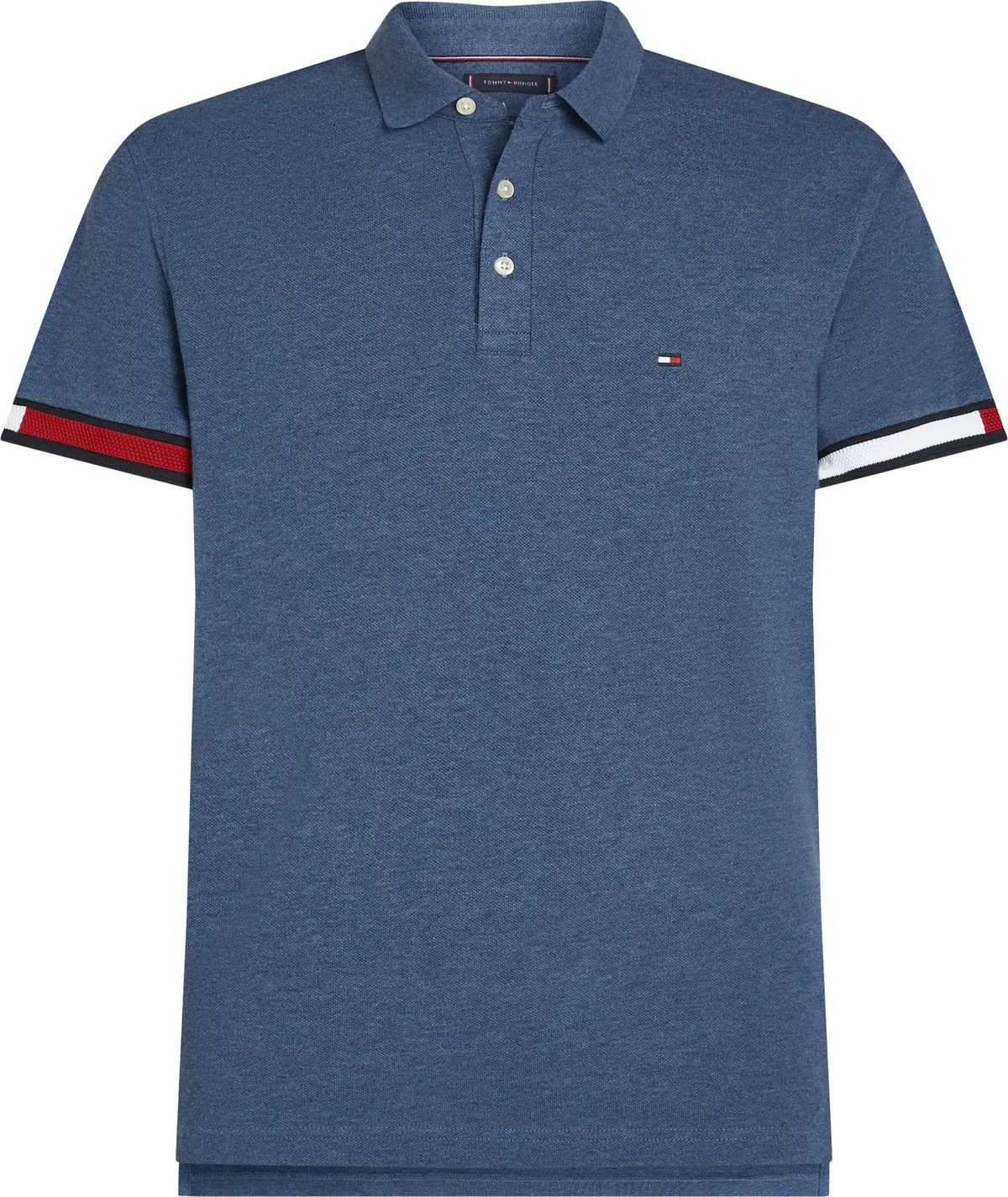 Tommy Hilfiger FLAG CUFF SLIM POLO, DV1 Mavi Erkek T-Shirt & Polo