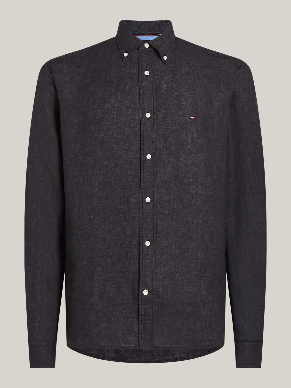 Tommy Hilfiger PIGMENT DYED LI SOLI, BDS Siyah Erkek Gömlek
