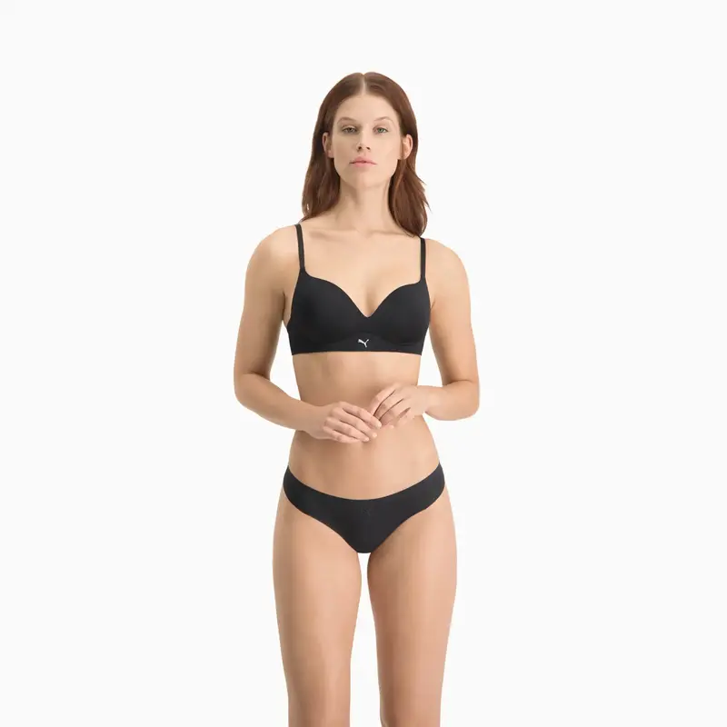 Puma PUMA WOMEN SEAMLESS STRING 2P PACK black Siyah Kadın 2'li Dikişsiz Tanga