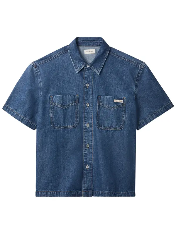 Calvin Klein BECKFORD BLUE SHORT, WEE, S Lacivert Erkek Gömlek