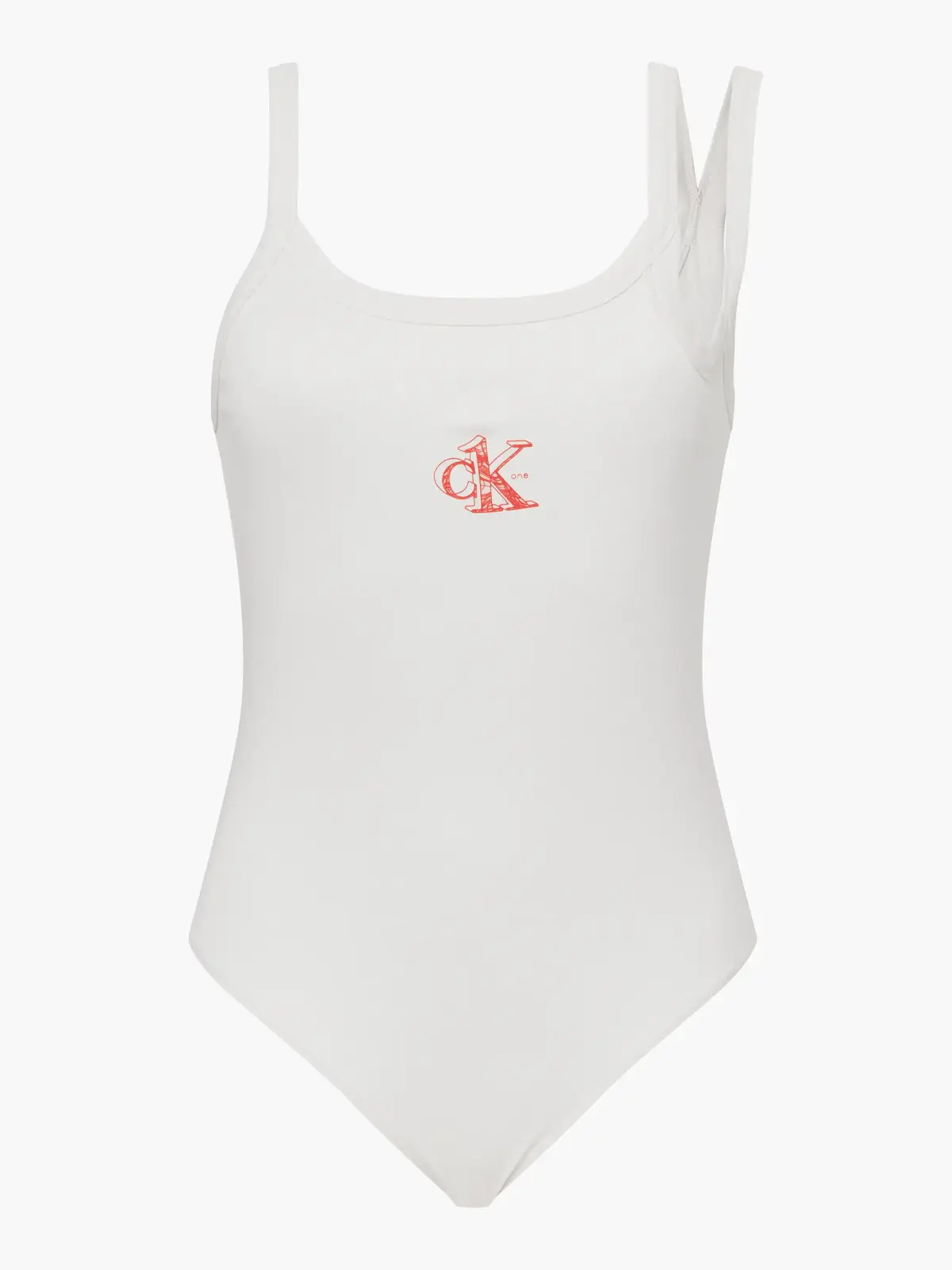 Calvin Klein TANK RIB BODY Kadın Beyaz T-Shirt