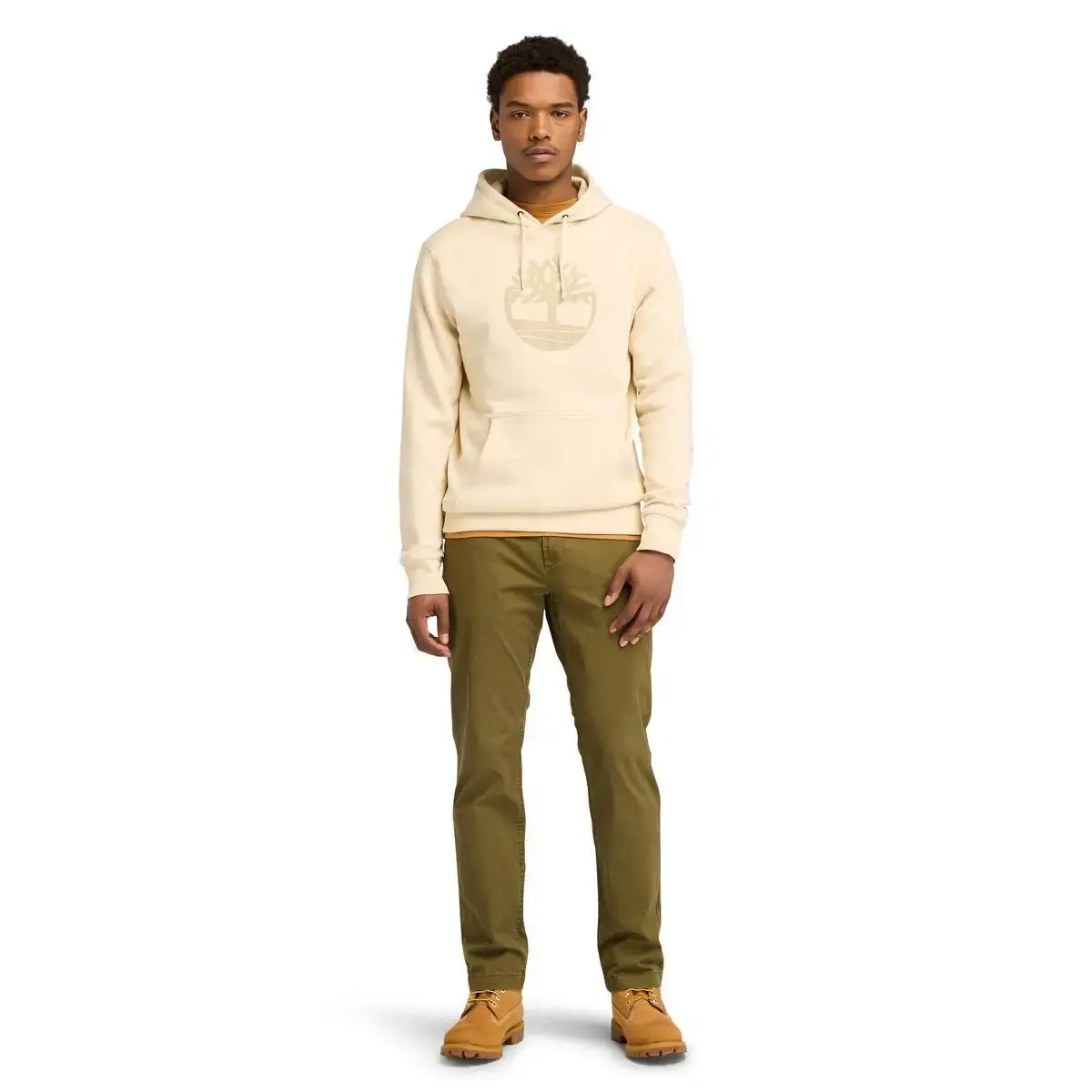 Timberland KENNEBEC RIVER Tree Logo Hoodie Bej Erkek Sweatshirt & Hoodie