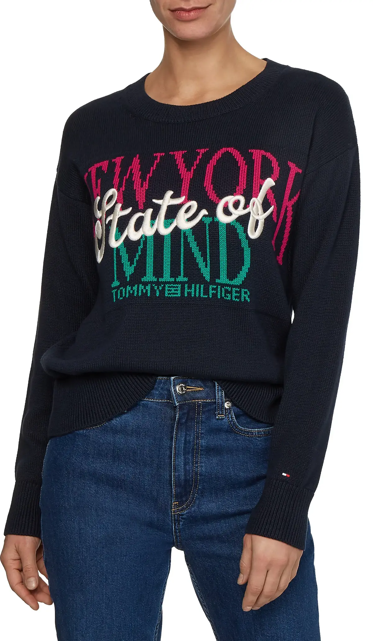 Tommy Hilfiger NEW YORK C-NK SWEATE Kadın Siyah Kazak