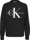 Calvin Klein CK MONOGRAM TERRY CN Erkek Siyah Sweatshirt