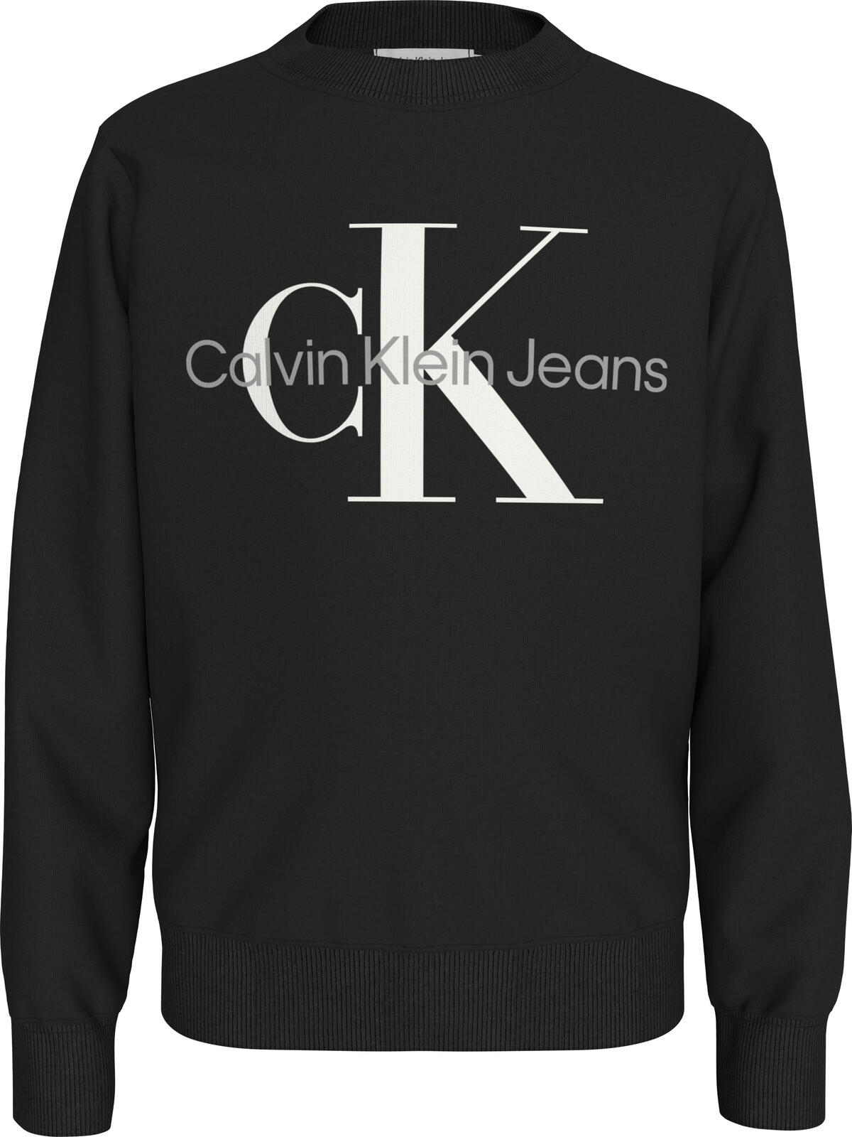 Calvin Klein CK MONOGRAM TERRY CN Erkek Siyah Sweatshirt
