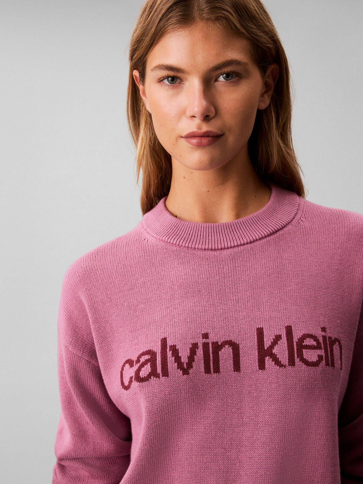 Calvin Klein Cotton Graphic Pullover Kırmızı Kadın Sweatshirt