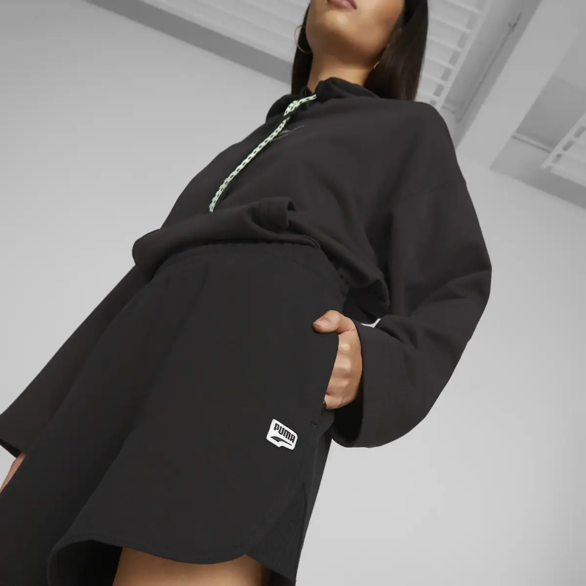 Puma DOWNTOWN High Waist Shorts Siyah Kadın Şort