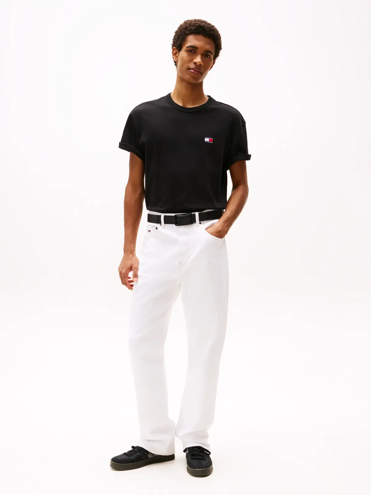 Tommy Hilfiger TJM REG BADGE TEE EX, BDS Siyah Erkek T-Shirt & Polo