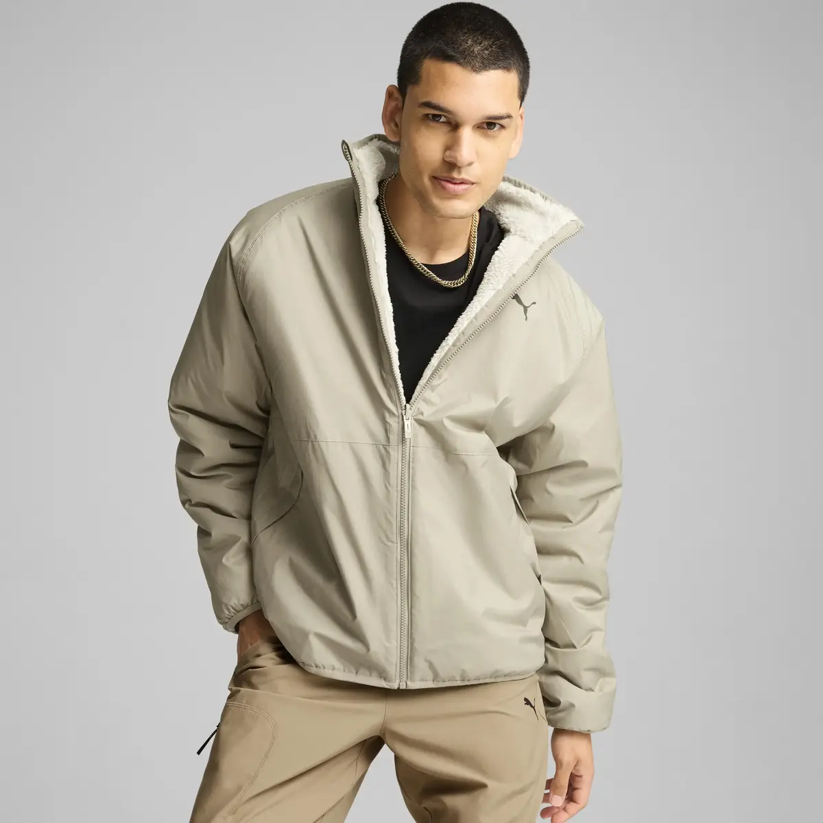 Puma Reversible Sherpa Jacket Kırık Beyaz Erkek Şişme Mont