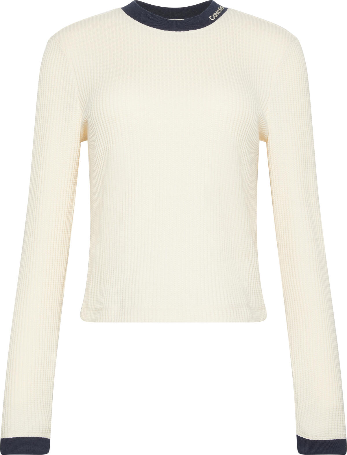 Calvin Klein LS WAFFLE TEE Beyaz Kadın T-Shirt Calvin Klein LS WAFFLE TEE Beyaz Kadın T-Shirt