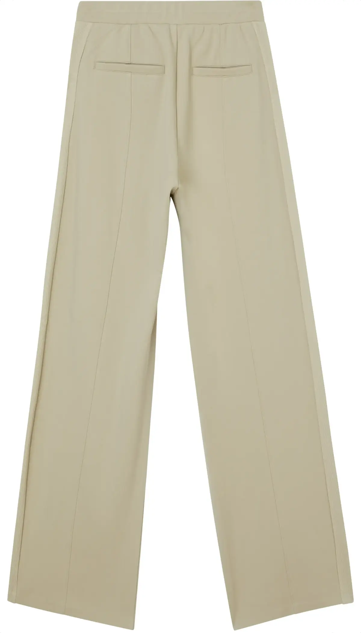 Calvin Klein SIDE RIB STRAIGHT MI Kadın Krem Geniş Paça Pantolon