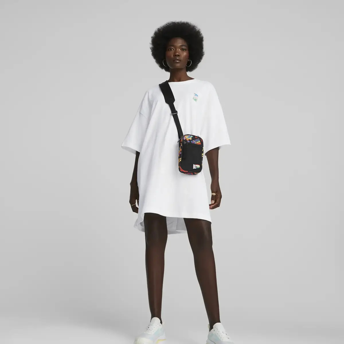 Puma DOWNTOWN Graphic Tee Dress Beyaz Kadın Elbise