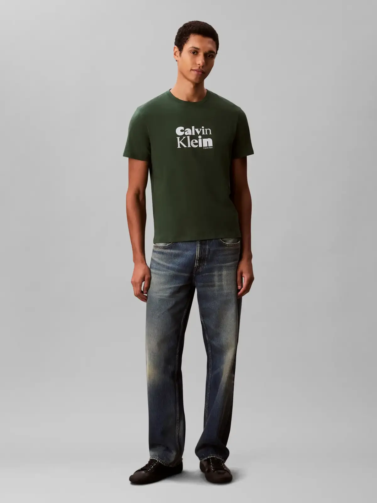Calvin Klein SS 30S EU CALVIN KLE Yeşil Erkek Tişört