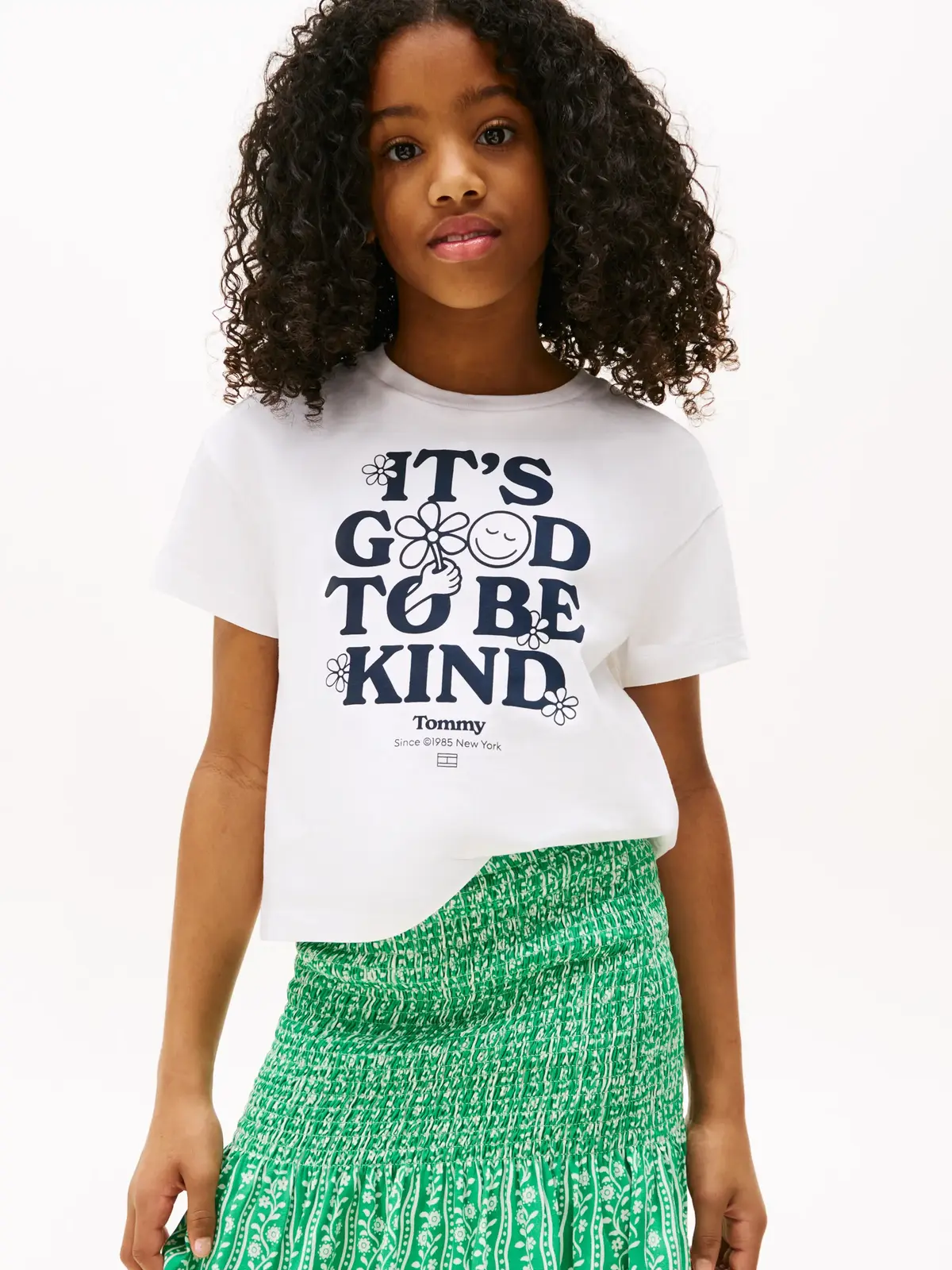 Tommy Hilfiger FUN GRAPHIC TEE SS, YBR Beyaz Kız Çocuk T-Shirt & Polo