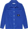 Calvin Klein CORDUROY BADGE OVERS Erkek Mavi Gömlek