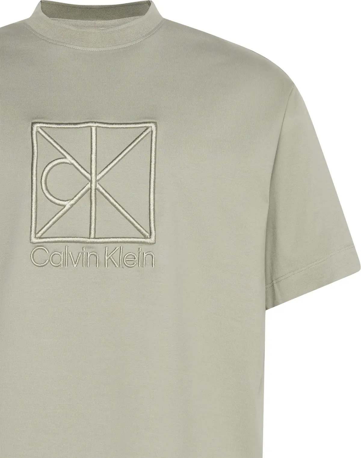 Calvin Klein SS RLXD PREMIUM INTERLOCK EMBLEM Erkek Krem  T-Shirt