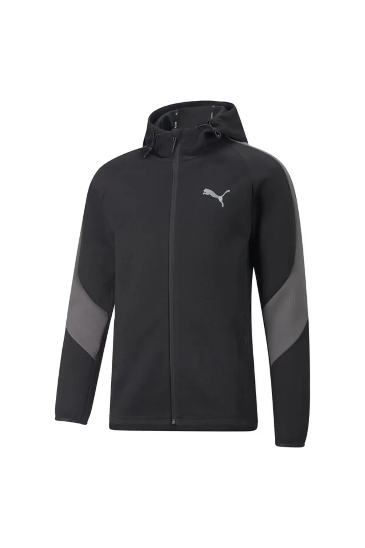Puma Evostripe Full-Zip Hoodie Siyah Erkek Fermuarlı Hoodie