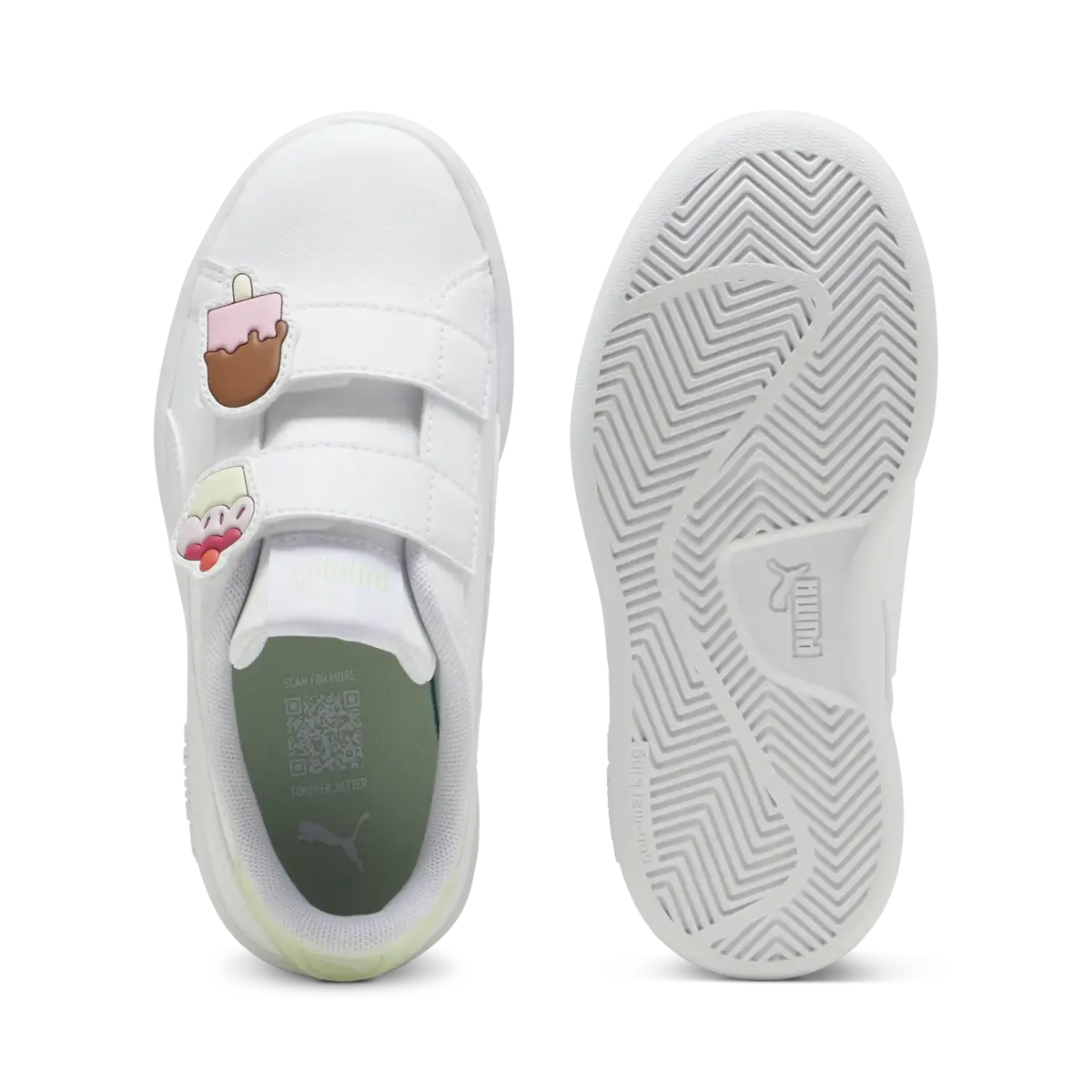 Puma Smash 3.0 Badges V PS Beyaz Kız Çocuk Spor Ayakkabı