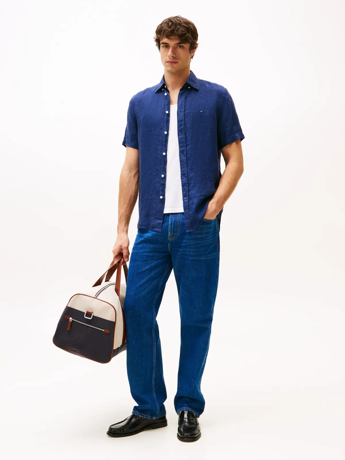 Tommy Hilfiger PIGMENT DYED LINEN R, DCC Lacivert Erkek Gömlek