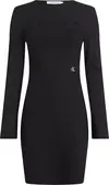 Calvin Klein CUT OUT RIB MIX MILA Kadın Siyah Elbise