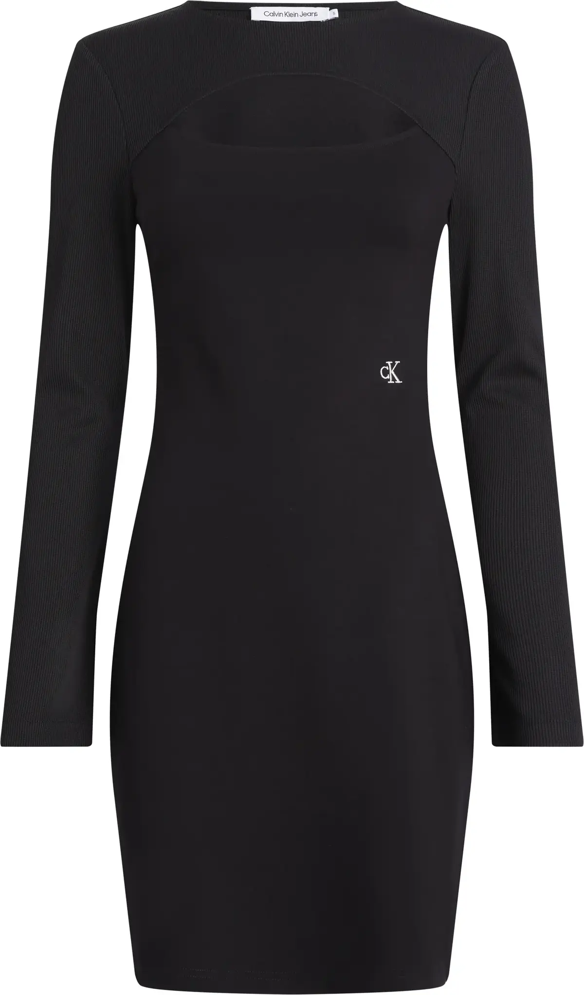 Calvin Klein CUT OUT RIB MIX MILA Kadın Siyah Elbise