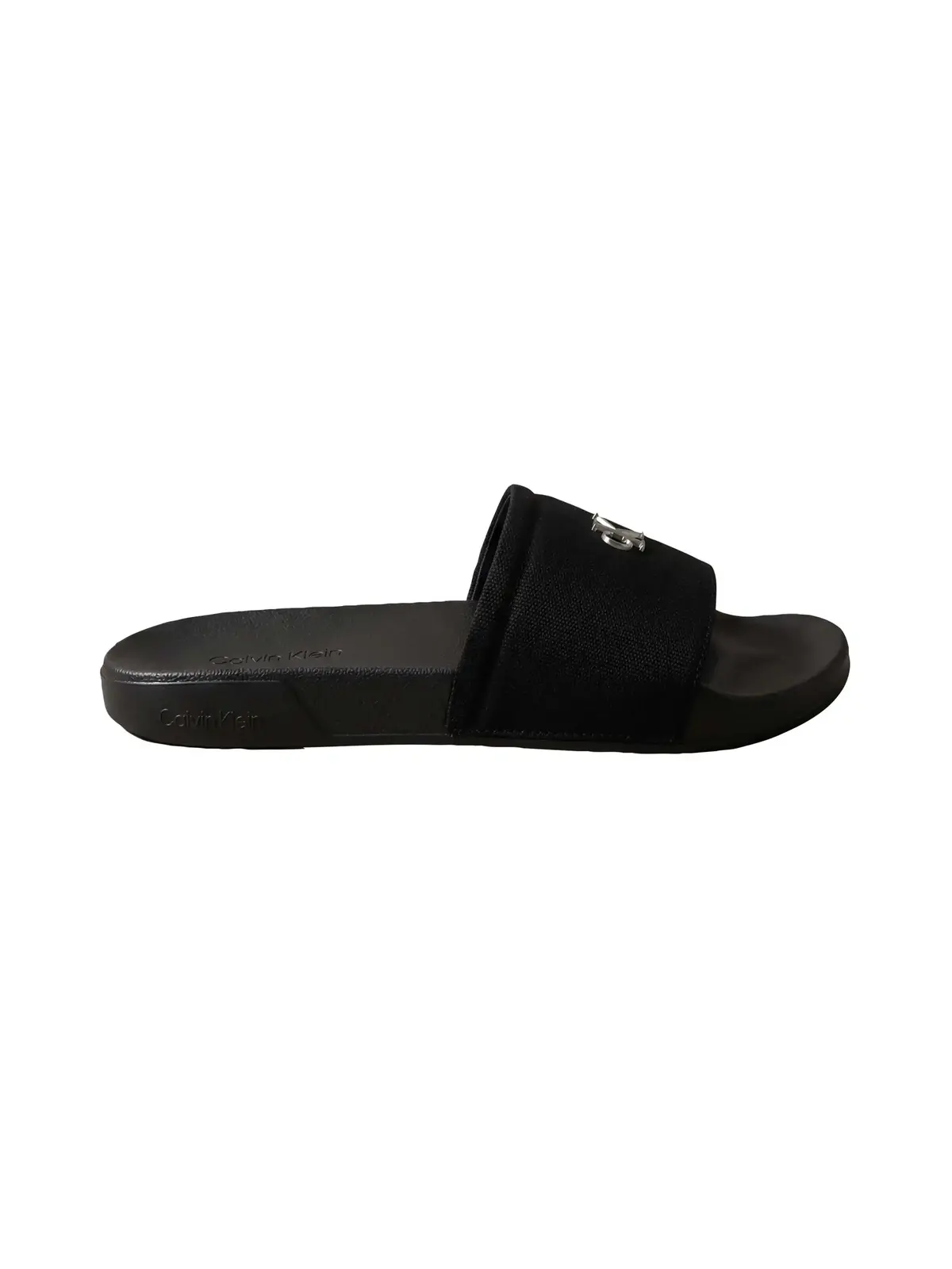 Calvin Klein ESS SLIDE CANVAS HDW Siyah Kanvas Logolu Kadın Terlik