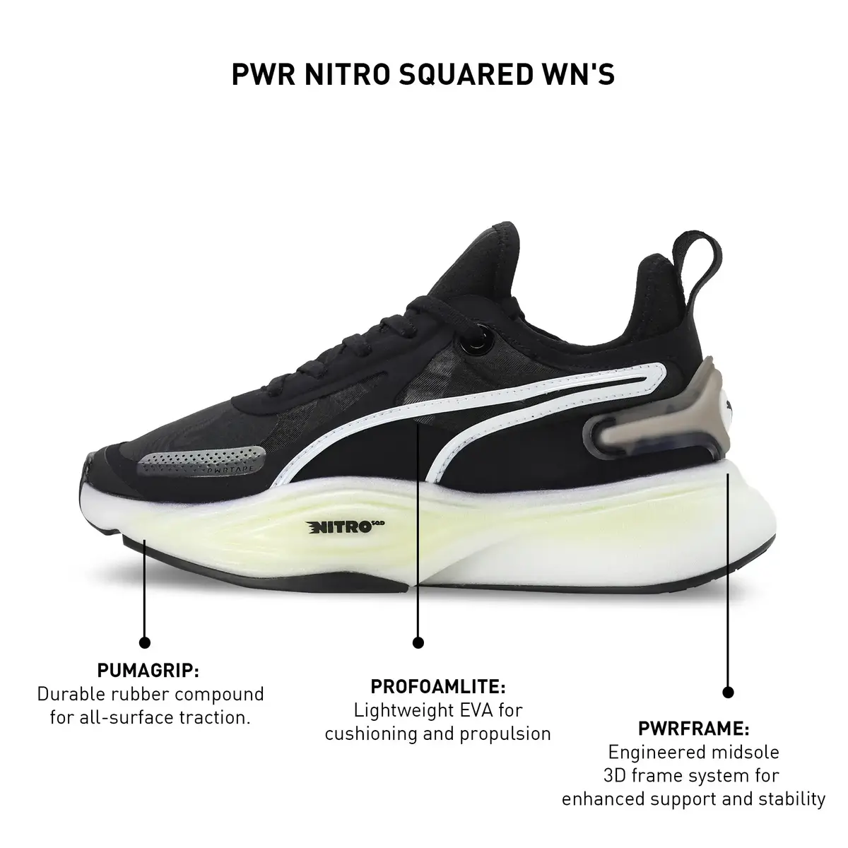 Puma PWR Nitro Squared Wn Siyah Kadın Spor Ayakkabı