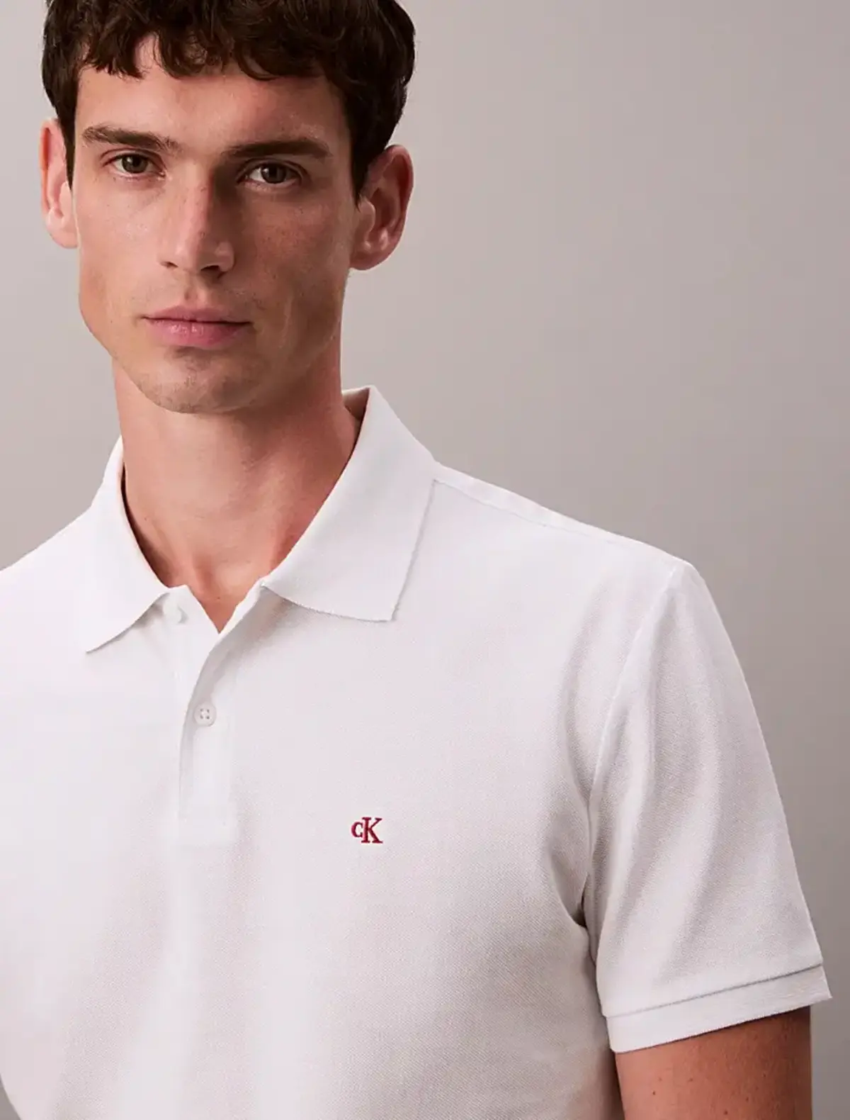 Calvin Klein SS CASUAL PIQUE CLASSIC POLO Bej Erkek Polo T-Shirt
