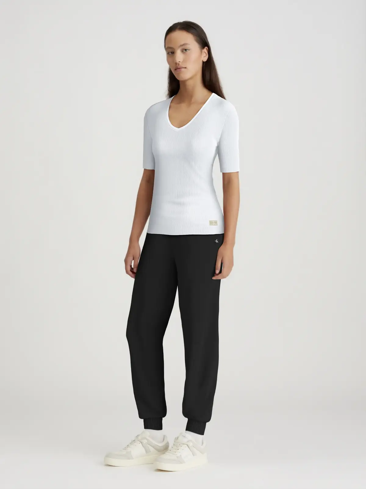 Calvin Klein WOVEN LABEL JOG PANT Kadın Siyah Eşofman Alt