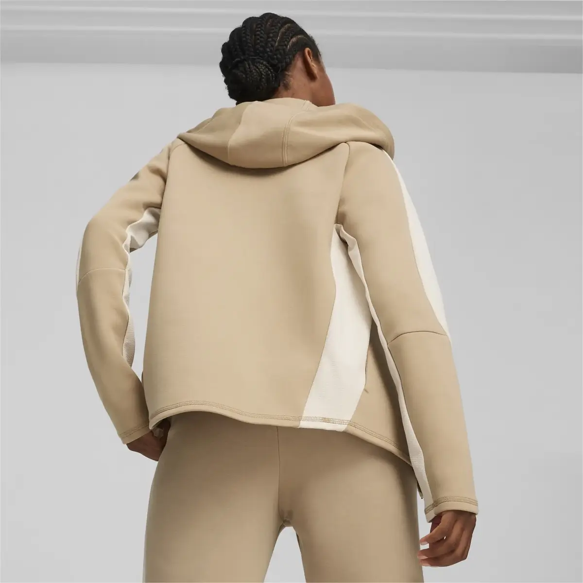 Puma EVOSTRIPE FZ Hoodie Açık Kahve Kadın Sweatshirt