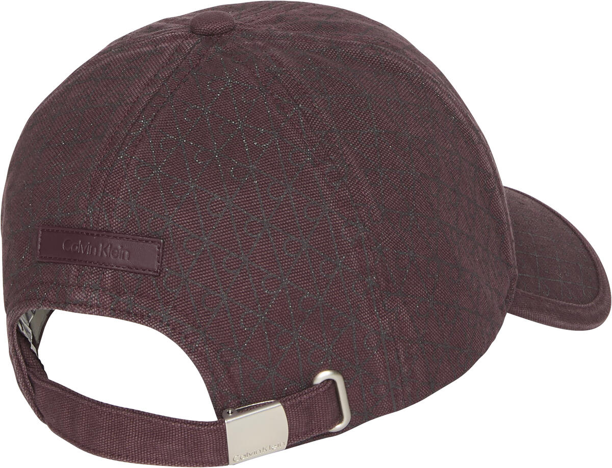Calvin Klein EMBLEM PRINT w LEATHER PATCH CAP Kırmızı Kadın Şapka