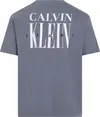 Calvin Klein SERIF FONT GRAPHIC T, PCP Mavi Erkek T-Shirt & Polo