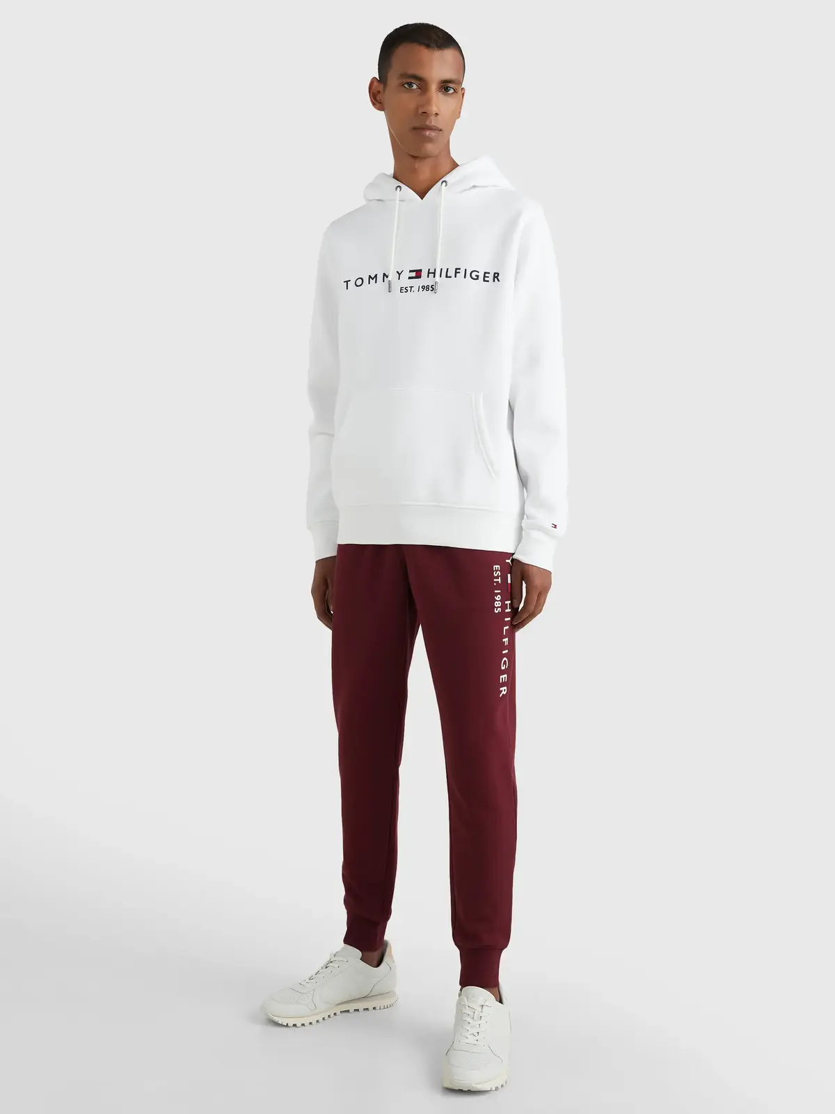 Tommy Hilfiger TOMMY LOGO HOODY, YBR Beyaz Erkek Sweatshirt