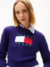 Tommy Hilfiger TJW SPARKLE FLAG SWE, VLY Lacivert Kadın Kazak