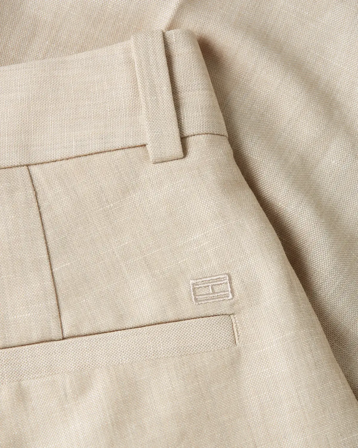 Tommy Hilfiger LINEN MIX PLEATED SH, ACI Krem Kadın Şort