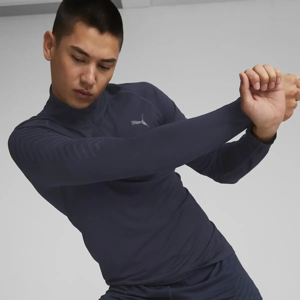 Puma Formknıt Seamless 1/2 Zıp Lacivert Erkek Yarım Fermuarlı Spor Üst