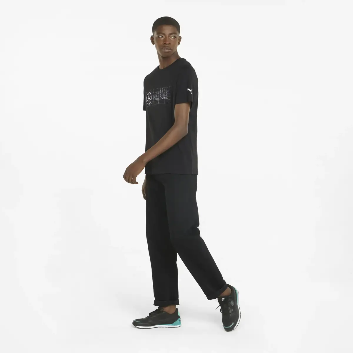 Puma MAPF1 Logo Tee + Puma Black Siyah Erkek T-shirt