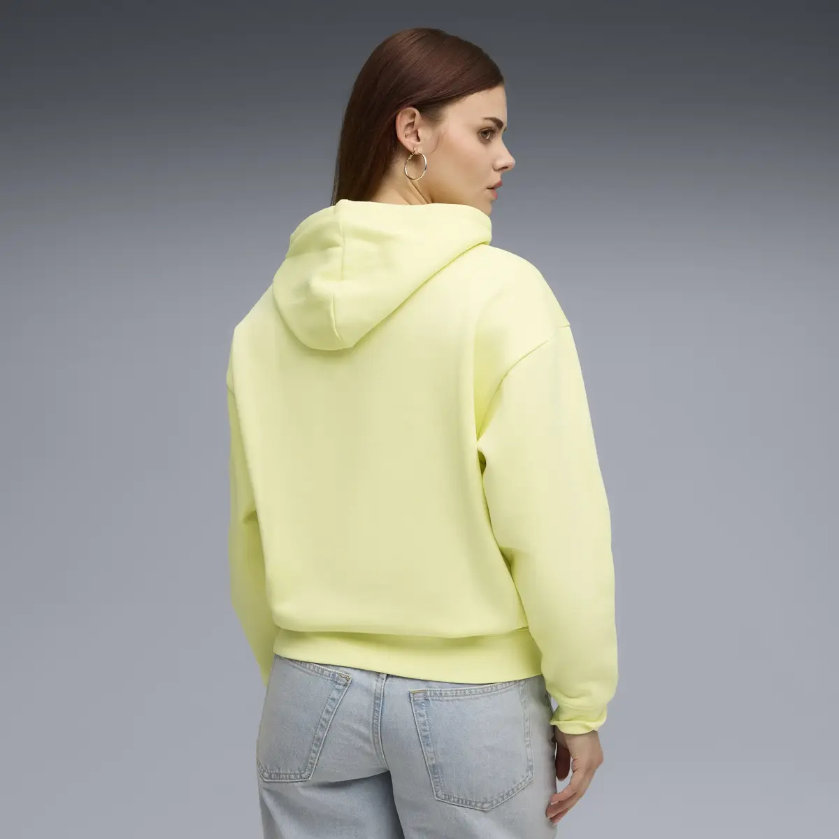 Puma ESS NATURE 2.0 Hoodie Sarı Kadın Kapüşonlu Sweatshirt
